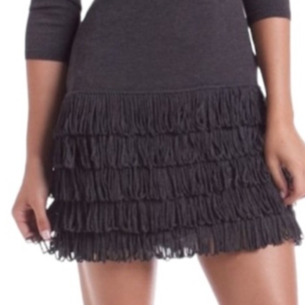 CALVIN KLEIN Fringe Hem Black Sweater Dress - Picture 10 of 10